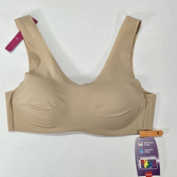 Hanes Women' Ultra Light Comfort Bra Size S DHHU39 Beige Simple Shaping Support - Picture 1 of 7